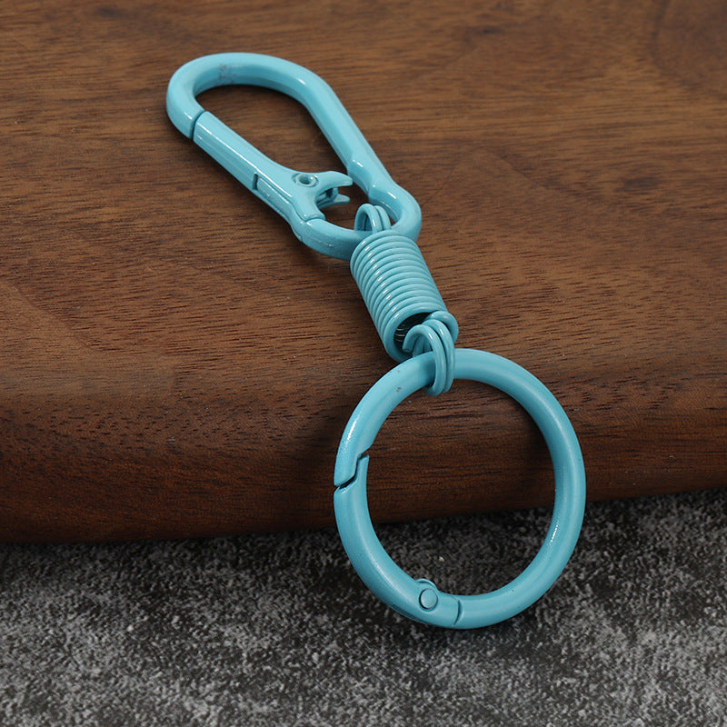 Minimalist Zinc Alloy Carabiner Ring Keychain with Rebound Finger Loop