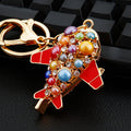 Multicolor Bead Airplane Keychains in Blue and Red with Braided Loops view 2
