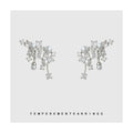 Crystal Pearl Cluster Ear Climber Studs Gold Silver view 6
