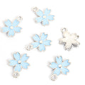 Five Petal Enamel Flower Charms in Six Colors and Two Metal Tones view 9