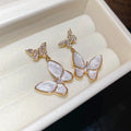 Crystal Enamel Butterfly Drop Earrings - 3 Styles Polished Decorative Design view 6