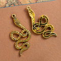 Coiled Snake Textured Alloy Pendant Charm in 4 Finishes view 3