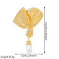 Gold Tone Ginkgo Leaf Pearl Look Metal Brooch Pin for Jackets and Lapels view 2