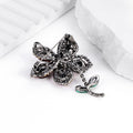 Flower Crystal Two Designs Metal Brooch Pin 4 x 6 cm view 3
