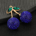 Pave Rhinestone Cherry Charm Pendant Five Colors Two Sizes view 12