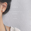 Silver Tone Irregular Rippled Round Frame White Pearl Stud Earrings view 2