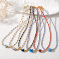 Gold Tone Seed Bead Glass Evil Eye Choker Necklaces view 1