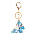 Faceted Stone Butterfly Keychain With Rhinestones And Lobster Clasp view 5