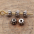 Antique Silver Metal Fluted Teardrop Spacer Beads For Jewelry Making view 2