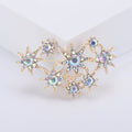 Crystal Star Cluster Brooch in Gold Tone and Silver Tone view 2