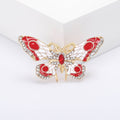 Gold Tone Enamel Butterfly Brooch Rhinestone Wing Pin view 9