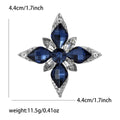 Eight Point Crystal Star Brooch in Detailed Metal and Crystal Design view 6