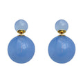 Pastel Frosted Double Ball Gold Post Stud Earrings view 5
