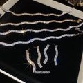 Wavy Rhinestone Necklace Bracelet Earring Three Piece Set view 3