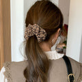 Leopard Print Fabric Oversized Scrunchie Hair Tie Band view 3