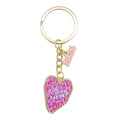 Pink Leopard Love You Heart Keychain Gold Ring 2026 Charm view 5
