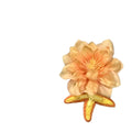 Fabric Peach Flower Starfish Duckbill Clip Yellow Orange Tone view 5