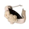 Crocheted Triple Flower Choker Necklaces in Red and Ivory view 5