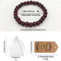 Reddish Brown Wooden Bead Stretch Bracelet Elastic Cord view 4