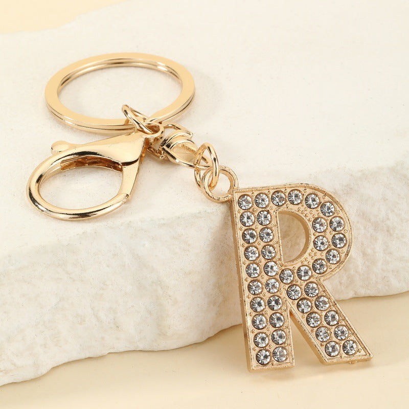 Fashion 26 Letter Metal Keychain Initial Bag Charm Personalized Accessory