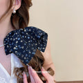 Navy Ditsy Floral Fabric Scrunchie And Claw Clip 2 Styles view 3