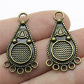 Teardrop Five Loop Metal Earring Connectors in Two Finishes view 3