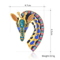 Red Gold Tone Giraffe Crystal Two Designs Metal Brooch Pin view 2