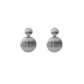 Ribbed Heart Gold and Silver Statement Stud Earrings view 5