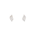 Crystal Look Triple Wing Silver Tone Small Stud Earrings view 5