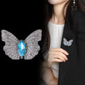 Pink Butterfly Crystal Two Designs Metal Brooch Pin view 4