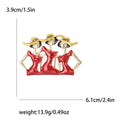 Three Fashion Ladies Enamel Brooch in Two Colorways view 7