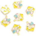 Pastel Square Floral Scene Metal Charms, 10 Designs view 8