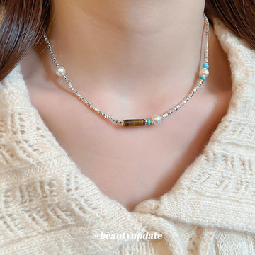 Multicolor Beaded Pearl Strand Necklace Decorative Jewelry Design