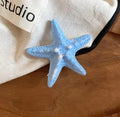 Fabric Lily Starfish Duckbill Hair Clips Green Yellow Pink view 9
