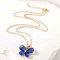 Gold Tone Faceted Crystal Butterfly Pendant Necklaces view 4