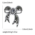 Crystal Bow Metal Brooch with Red or Black Accents view 7