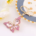 Rhinestone Butterfly Keychain Necklace Gold Tone 9 Colors view 8