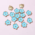 Enamel Flower Metal Jewelry Charms in Seven Color Options view 3