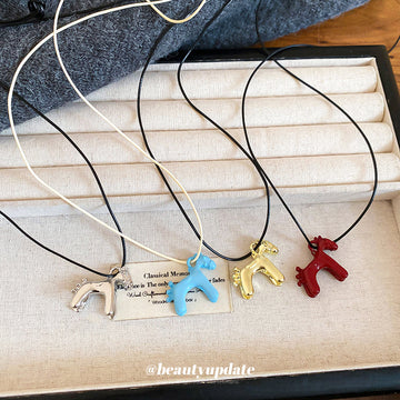 Colorful Horse Pendant Cord Necklaces Fashion Jewelry