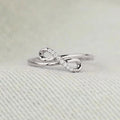 Infinity Line Clear Stone Finger Rings Three Colors view 2