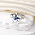 Gold and Silver Tone Flower Evil Eye Fashion Rings view 4