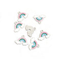 Pastel Rainbow Enamel Charm in Gold and Silver Tone view 4
