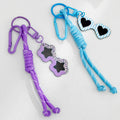 Heart Sunglasses Charm Keychain with Tassel and Metal Clip view 1