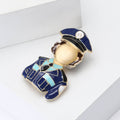 Blue Uniform Officer Brooch Decorative Metal Pin For Jackets And Lapels view 3