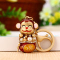 Golden Monkey Fortune Keychains with Three Braided Wrist Loop Only Options view 9