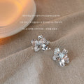 Silver Liquid Metal Irregular Flower Stud Earrings view 4