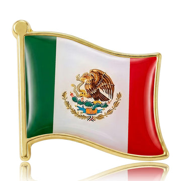 Gold-Tone Mexico Flag Enamel Lapel Pin Decorative Lapel Pin