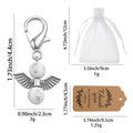 White Cross Bead Angel Keychain Silver Clasp Six Styles view 2