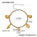 Stainless Bead Charm And Plain Ball Bracelets Styles view 12