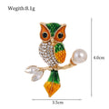 Gold Tone Silver Tone Owl Crystal Enamel Two Designs Metal Brooch Pin view 2